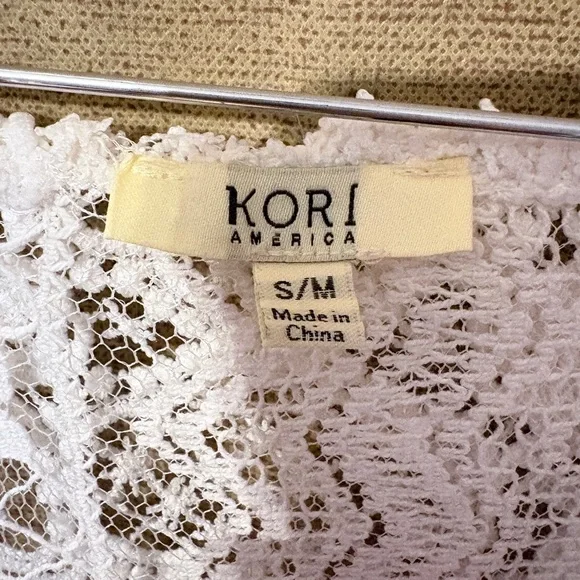 Kori America Open Lace Cardigan with Fringe - S/M - Picture 2 of 7